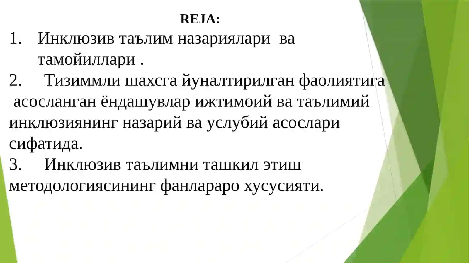 Инклюзив таълимнинг услубий асослари 2
