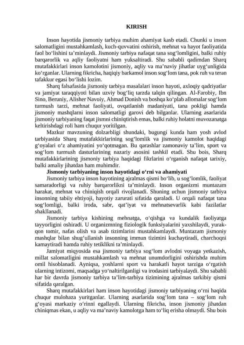 Sharq mutafakkirlarining jismoniy tarbiya haqida qarashlari 2