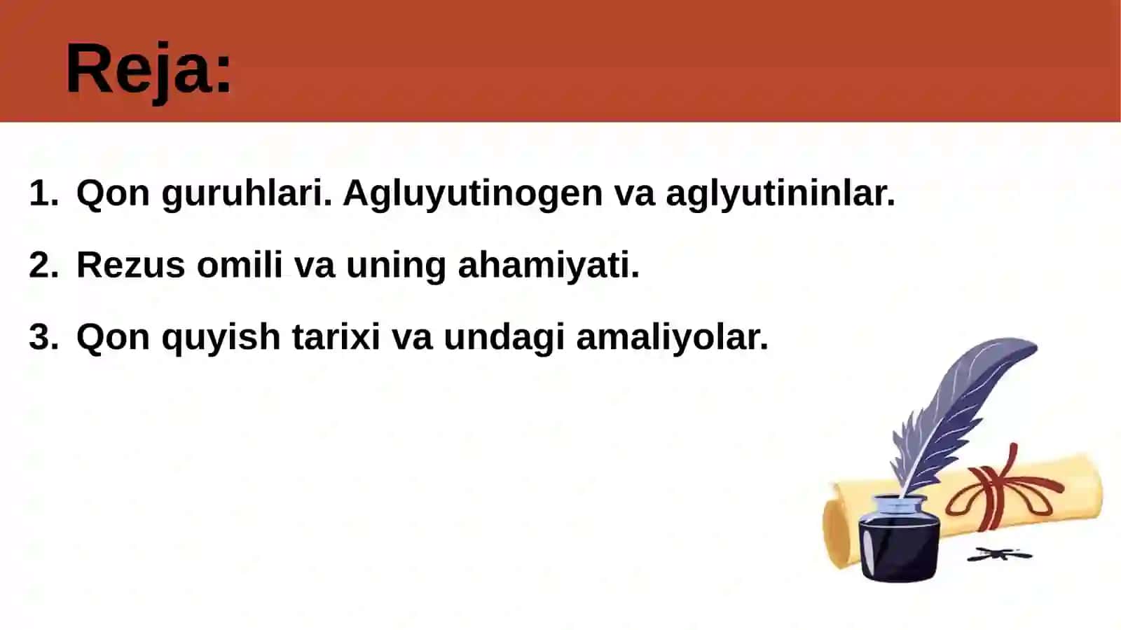 Qonguruhlari.Agglyutinogenvaagglyutininlar. ABOtizimi.Rezusomili. Qon quyish 2