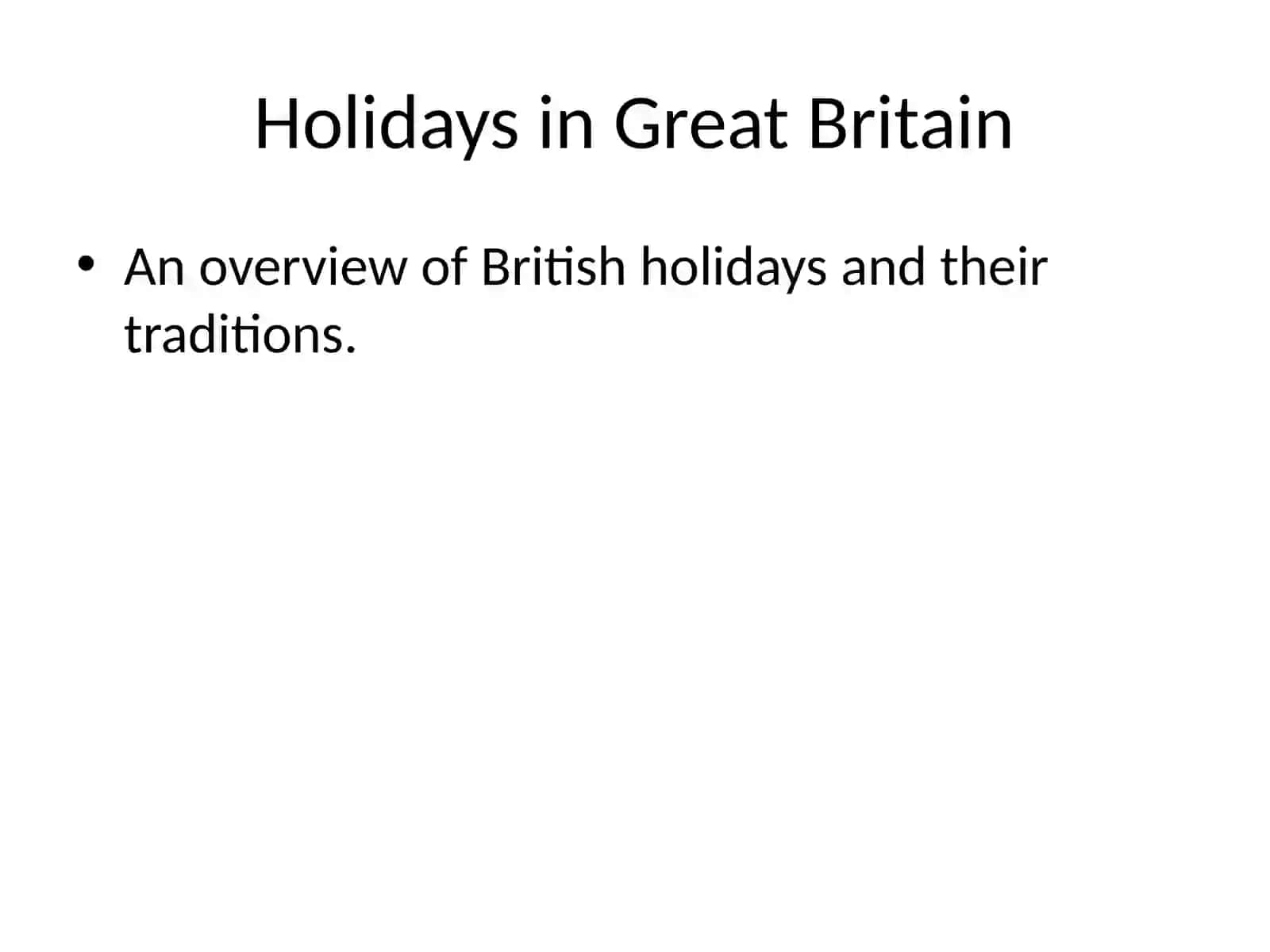 Holidays in Great Britain 2