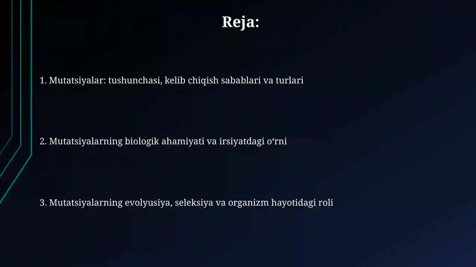 Mutatsiyalar: sabablari, shakllari, ahamiyati va biologik oqibatlari 2