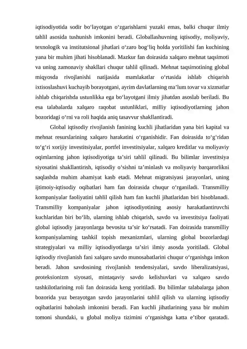 Global iqtisodiy rivojlanish 2