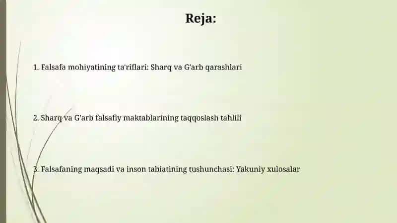 Falsafaning mohiyatiga oid Sharq va G’arb mutafakkirlarita’riflarinitasniflash 2