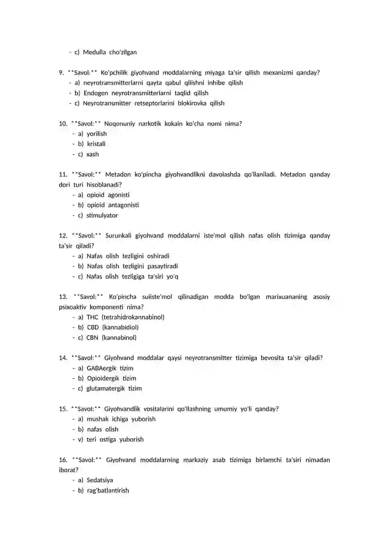Narkomaniya va uning asoratlari 2