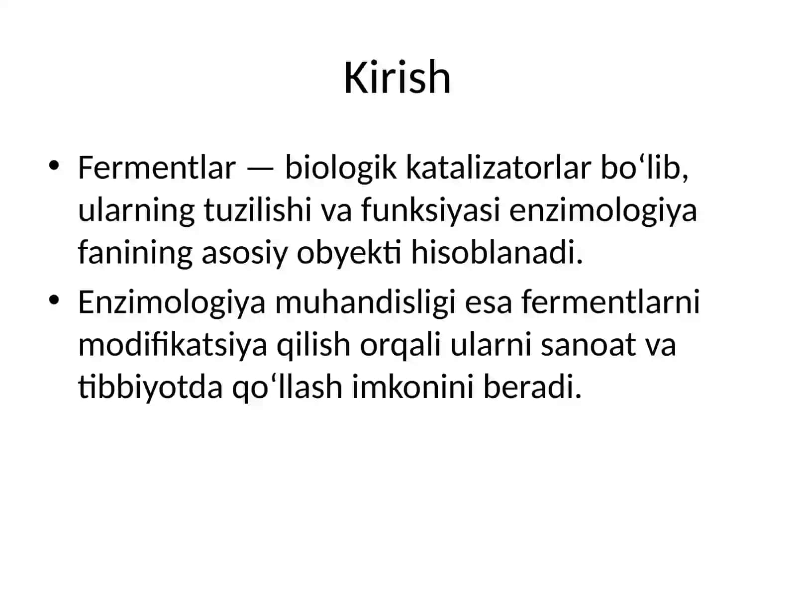 Enzimologiya muhandisligi va tibbiy enzimologiyaning muammolari 2
