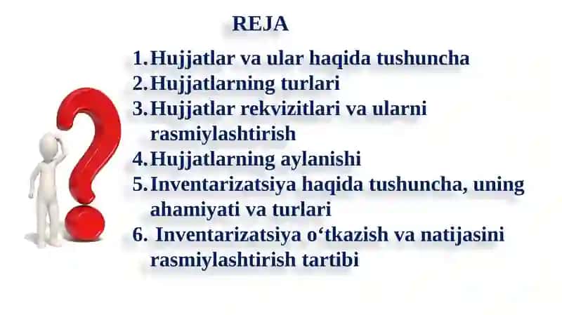 HUJJATLASHTIRISHVA INVENTARIZATSIYA 2