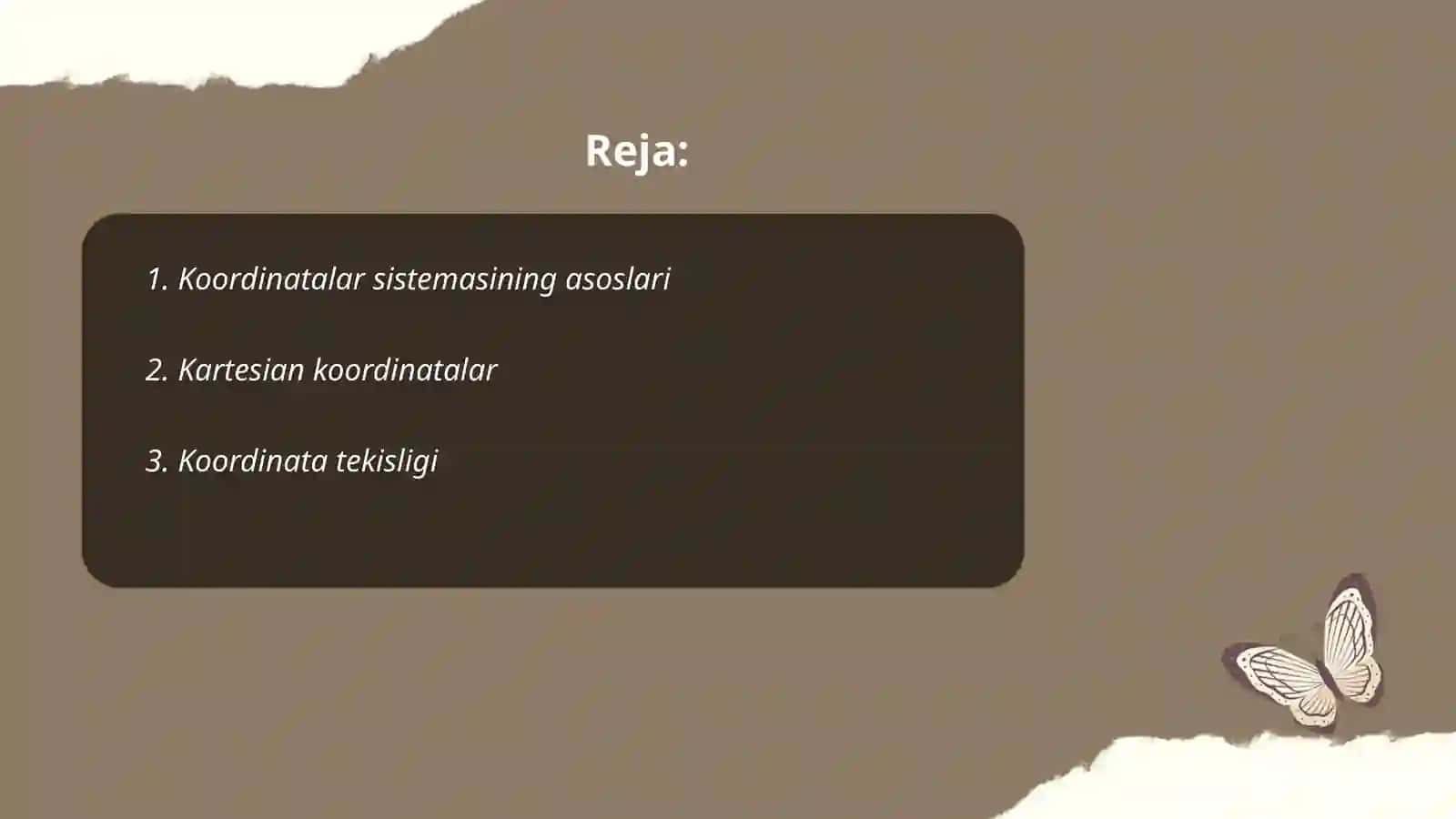 Koordinatalar usuli 2