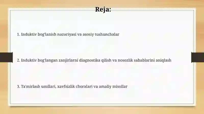 Intiktiv bogʻlangan tok zanjirlarini tekshirish 2