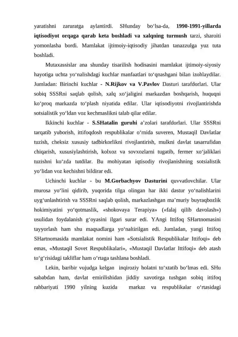 MUSTAQIL O‘ZBEKISTON RESPUBLIKASINING TASHKIL TOPISHI VA UNING TARIXIY AHAMIYATI 2