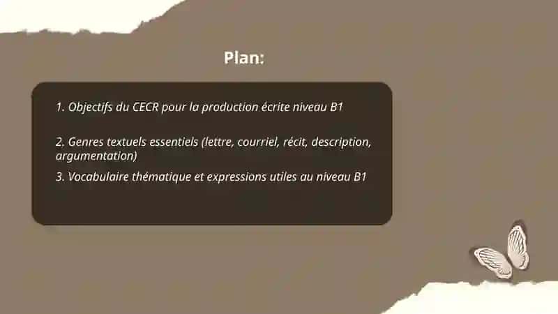Apprendre aux èléves la production écrite au niveau B1 2
