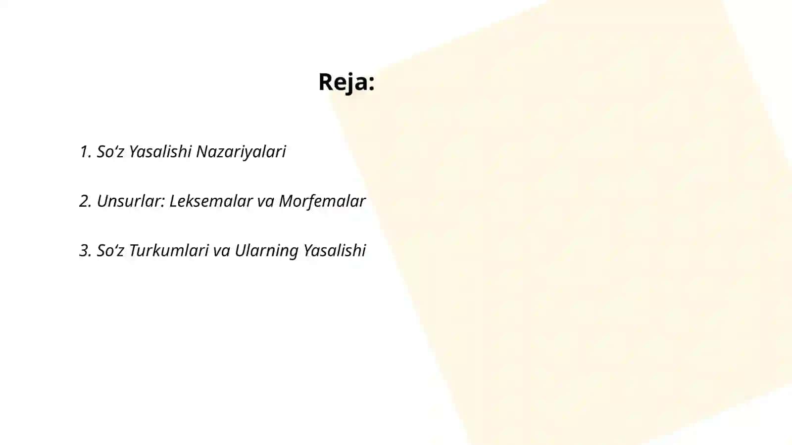 Soʻz Yasalishi Nazariyalari 2
