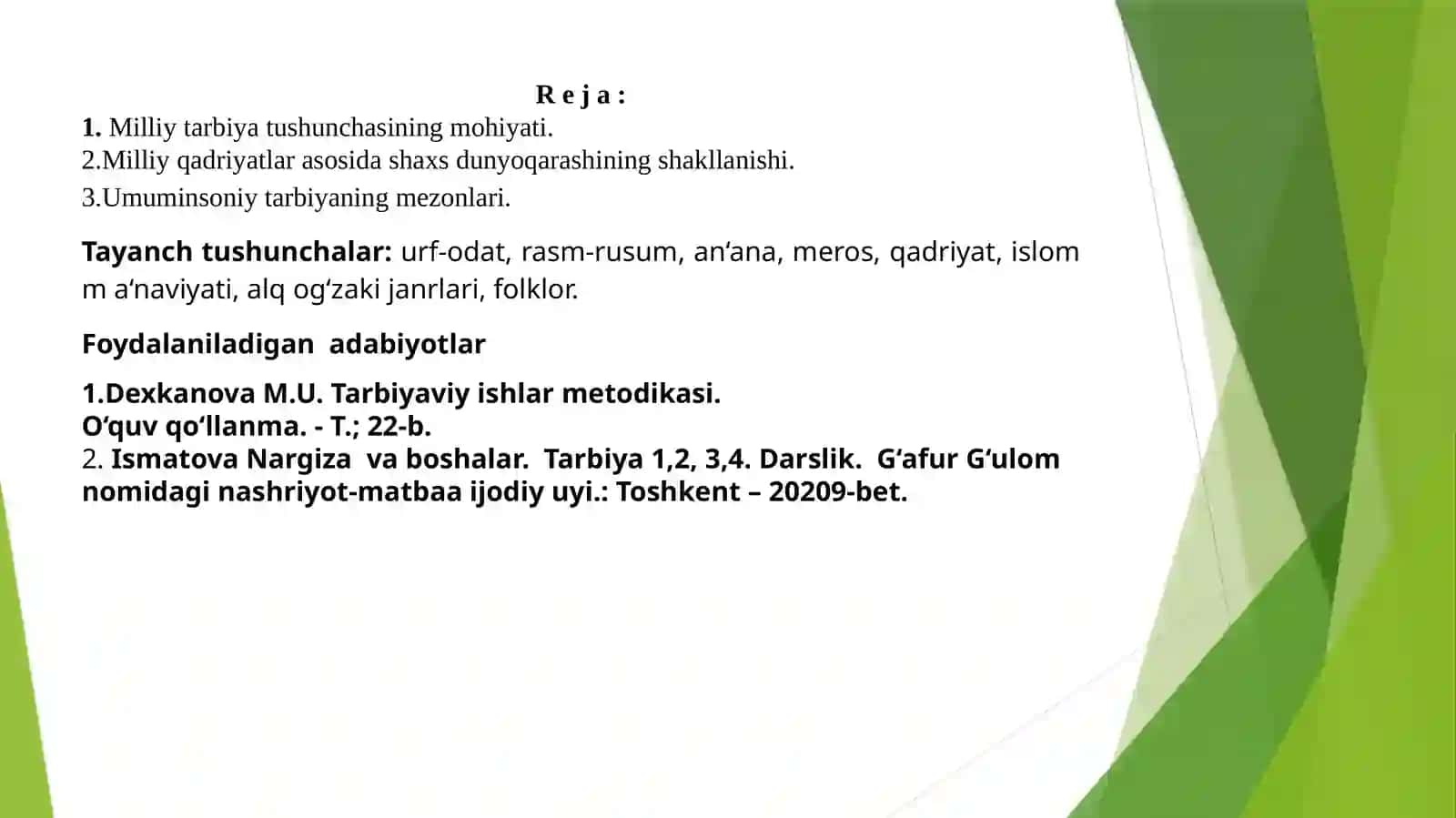 2MАVZU: MILLIY TARBIYA KONSEPSIYASI 2