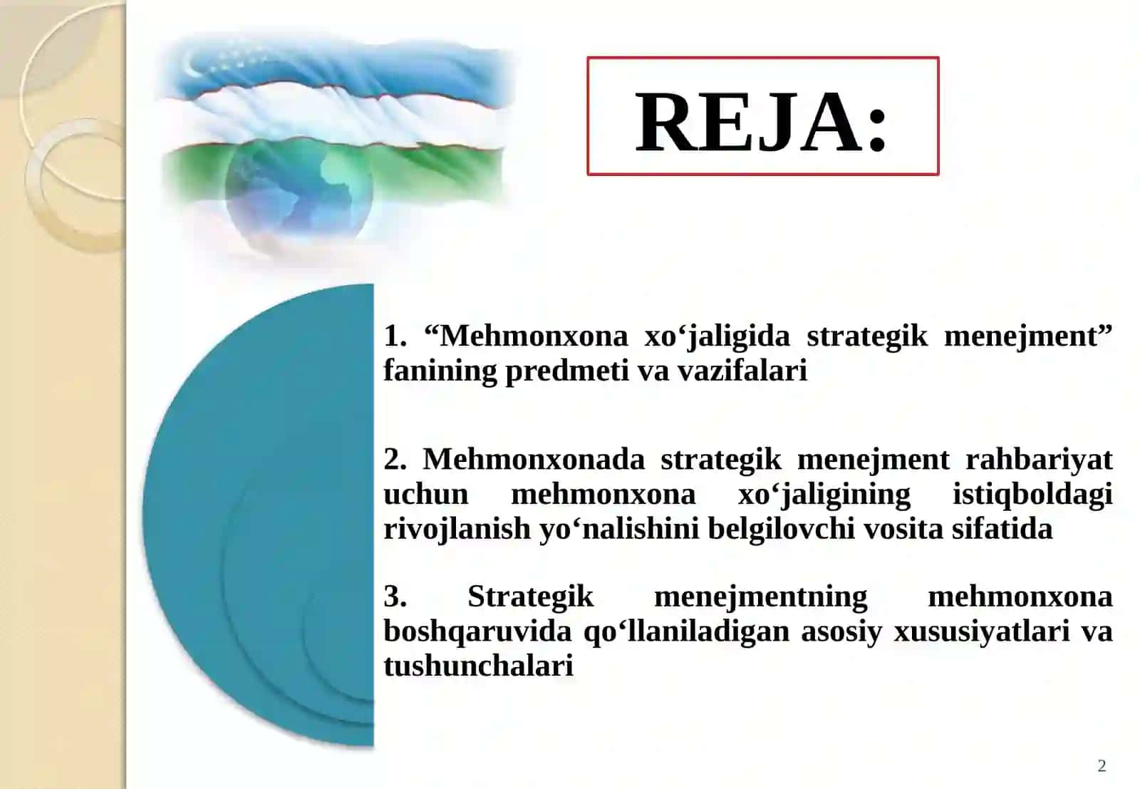 "MEHMONXONA XO‘JALIGIDA STRATEGIK MENEJMENT" 2