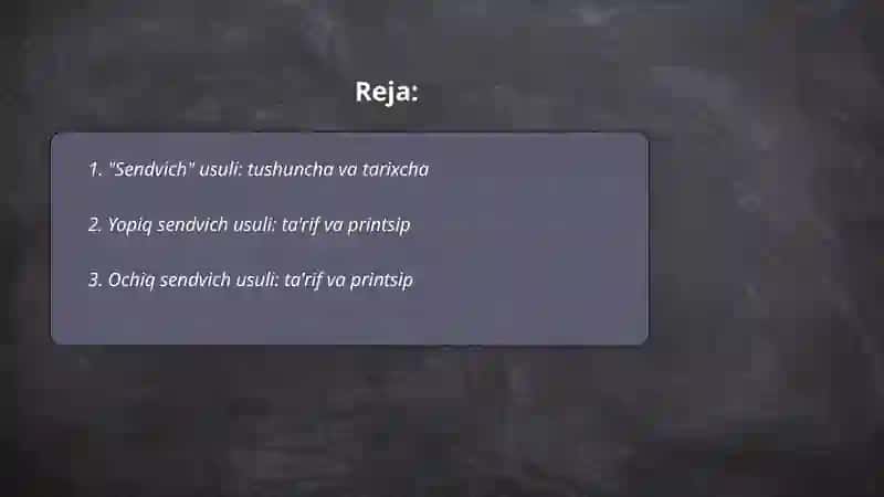 Plombalashning "sendvich" usullari. Yopiq va ochiq usul 2