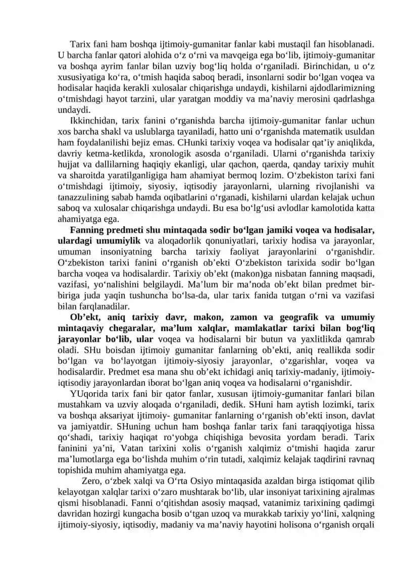 KIRISH.“O‘ZBEKISTONNING ENG YANGI TARIXI” O‘QUV FANINING PREDMETI, MAQSADI VA VAZIFALARI, NAZARIY-METODOLOGIK TAMOYILLARI. 2