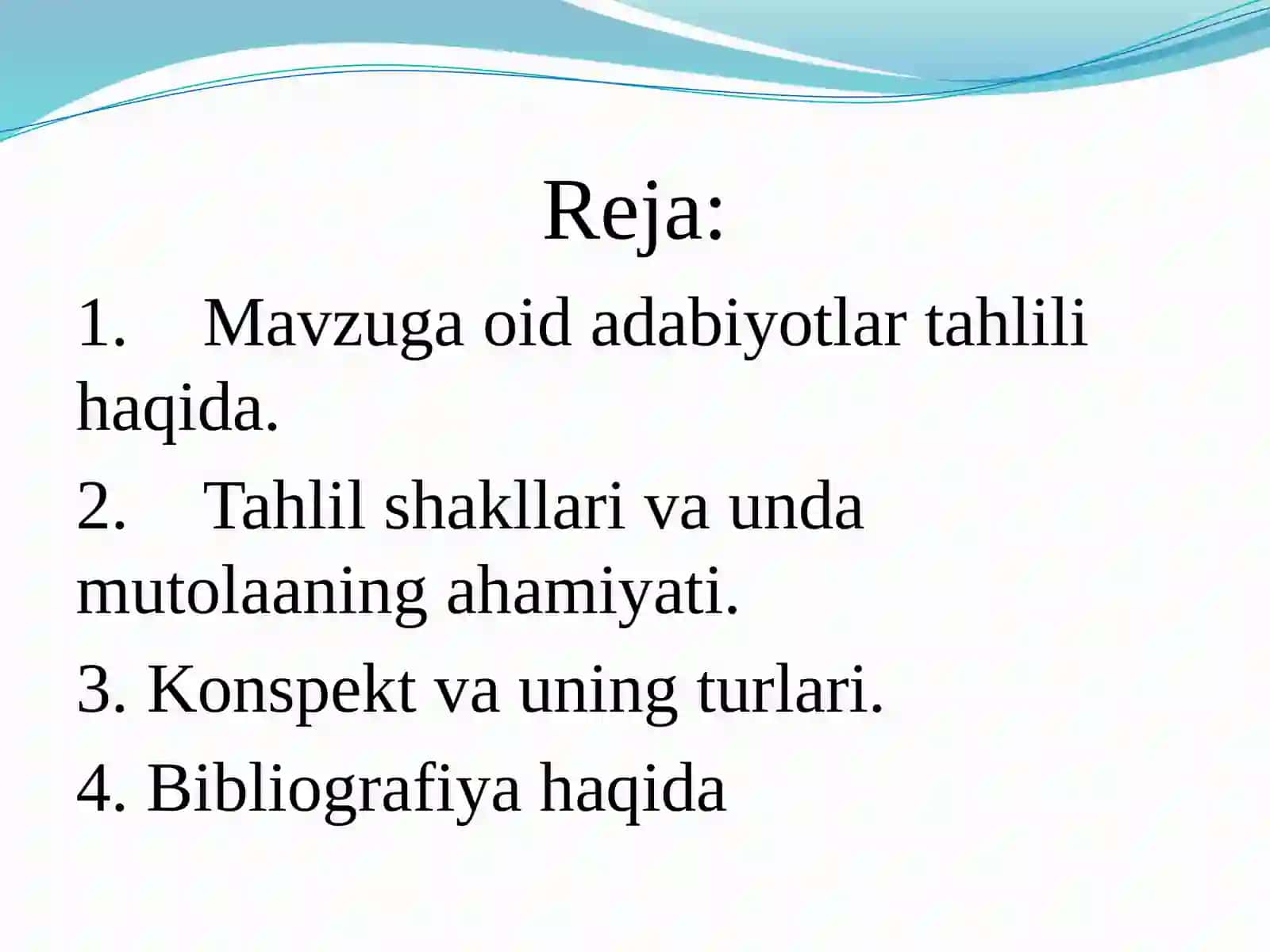 Mavzuga oid adabiyotlar tahlili haqida 2