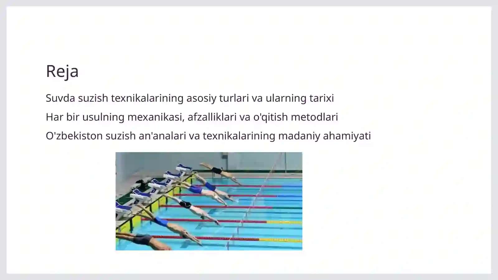 Suzish mashg'ulotlarida o'rgatish metodlari 2