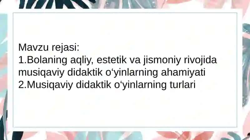 Bolalarning mustaqil musiqiy faoliyatini mazmuni va unga rahbarlik qilish 2