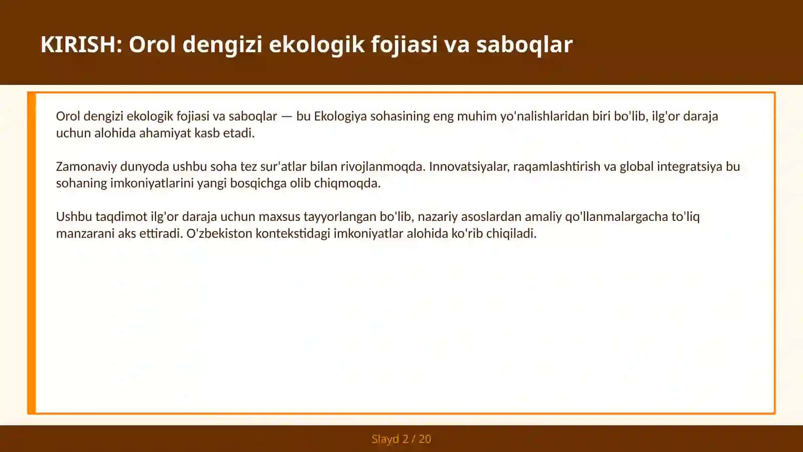 Orol dengizi ekologik fojiasi va saboqlar 2