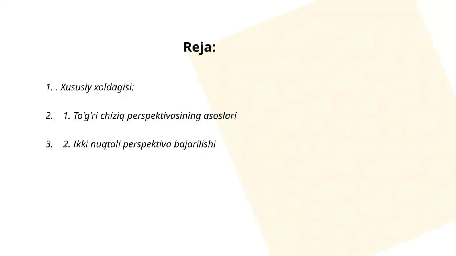 To’g’ri chiziq perspektivasi 2