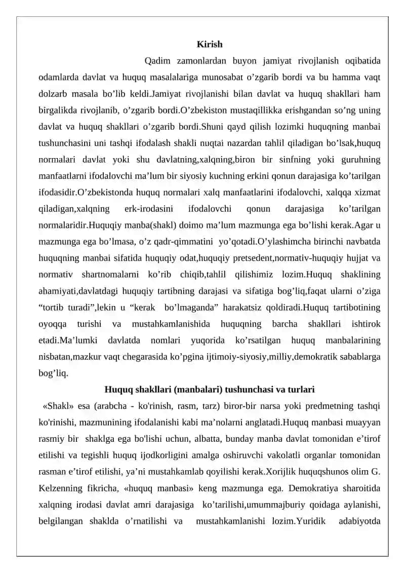 Huquq shakillari (manbalari) tushunchasi va turlari 2
