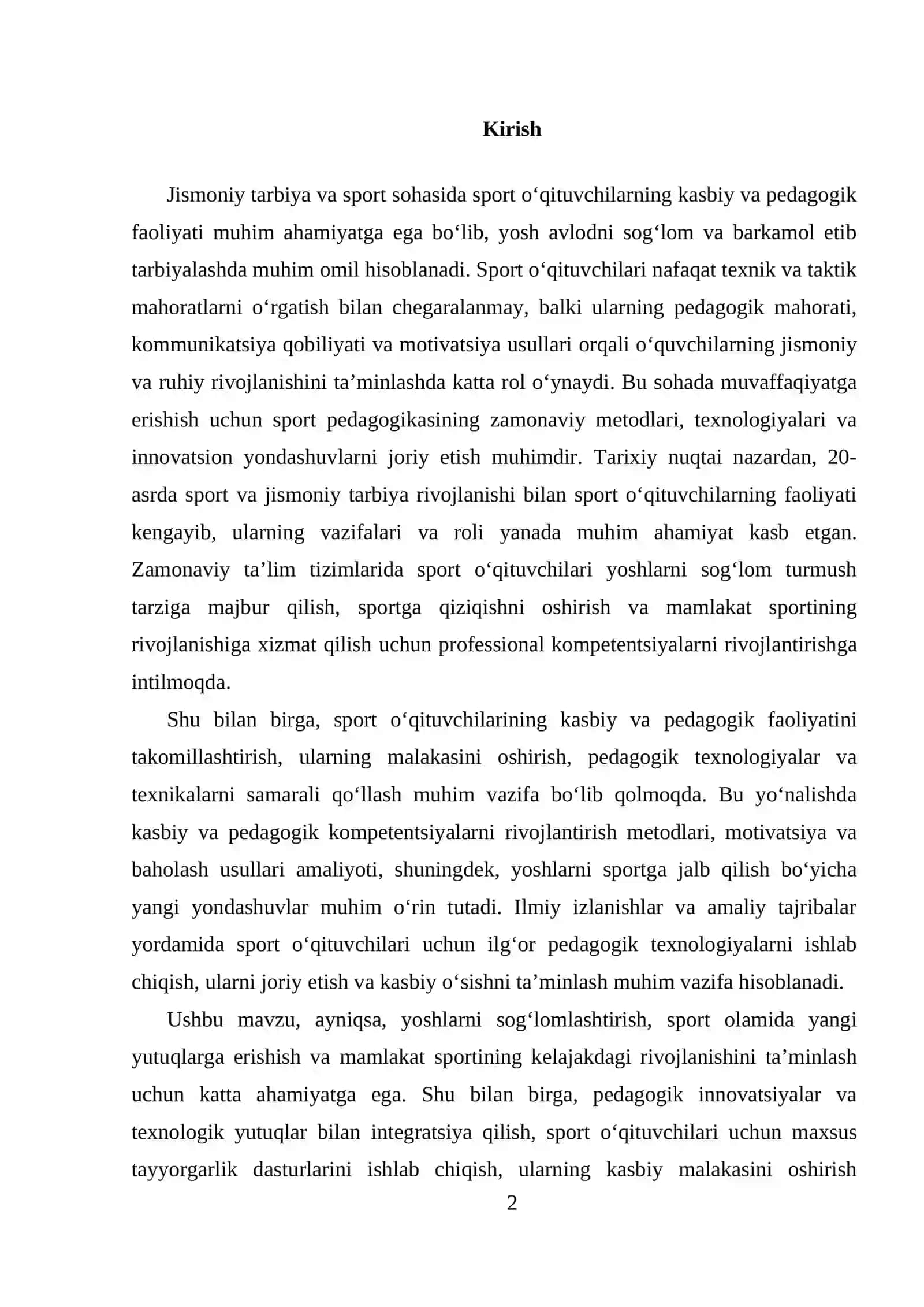 SPORT O‘QITUVCHISINI KASBIY VA PEDAGOGIK FAOLIYATI 2