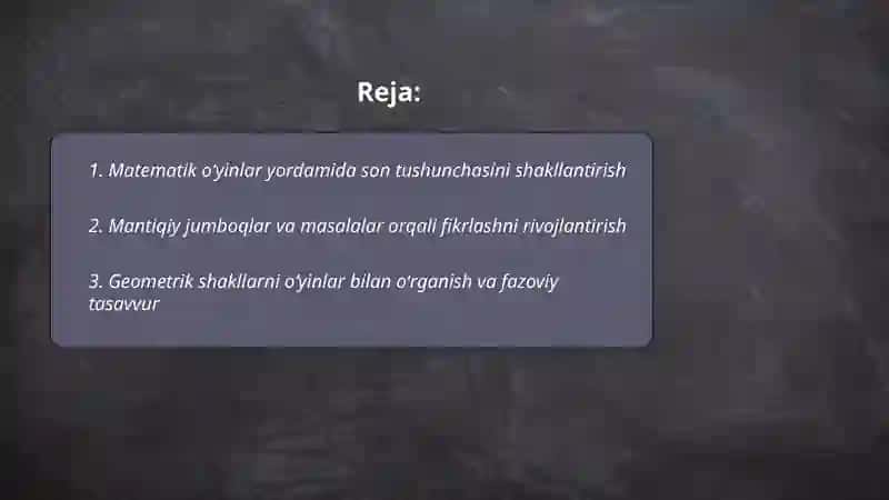 Matematik oʻyinlar yordamida son tushunchasini shakllantirish 2