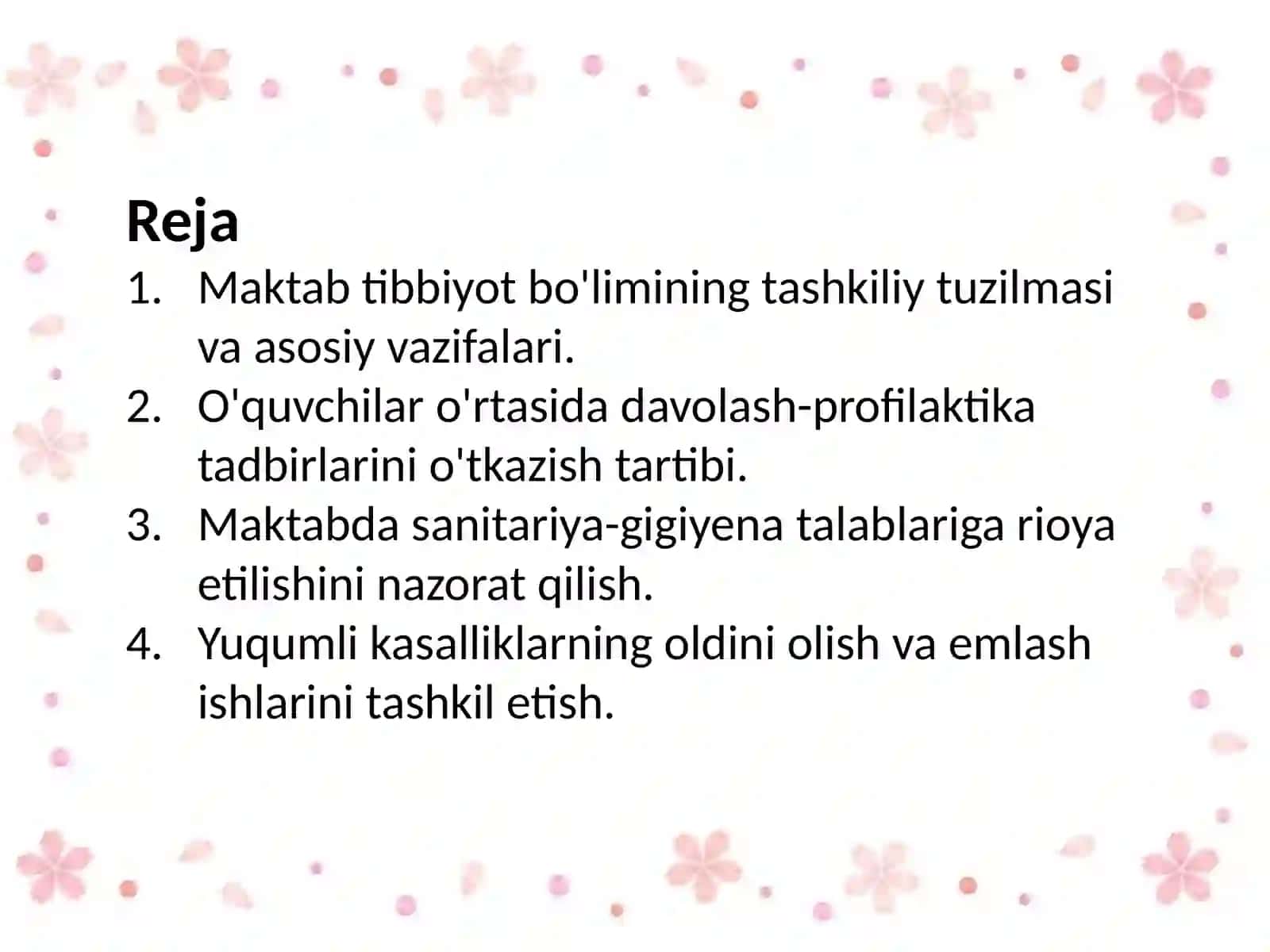 Maktablarda tibbiyot hodimlarining davolash profilaktika ishlari 2