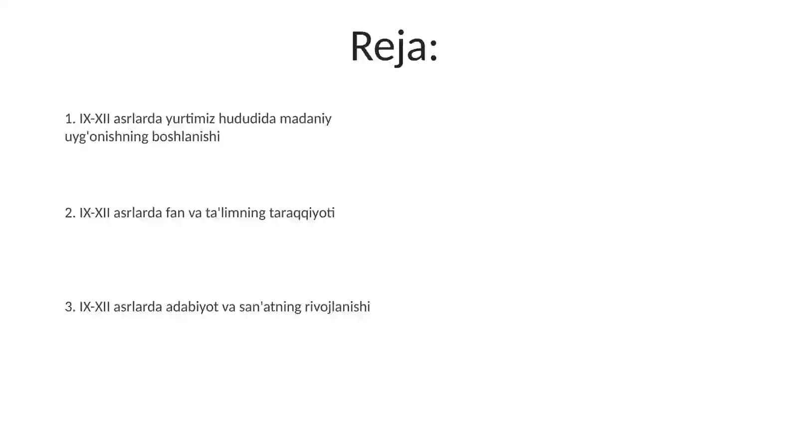 IX-XII asrlarda Madaniy Uyg'onish 2