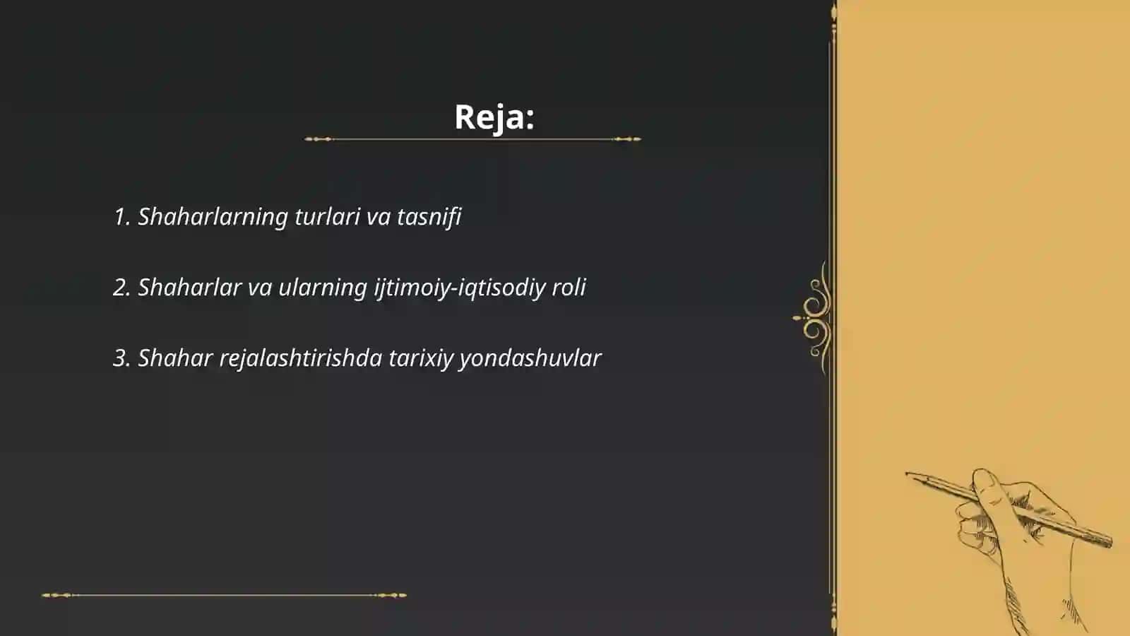 Shaharlar tipalogiyasi. Shahar loyhasining asosiy prinsplari va xususiyatlari 2