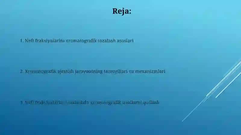 Yog'kislatalarining xromatografik rafintsiyalashasoslari 2