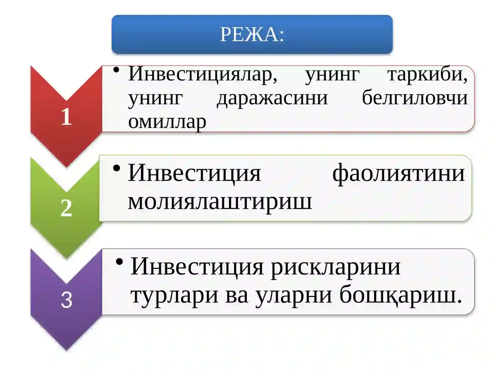 Инвестиция ва инвестицион сиёсат 2