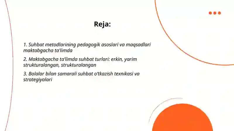 Maktabgacha ta'lim tashkilotlarida suhbat metodlaridan foydalanish texnalogiyasi 2