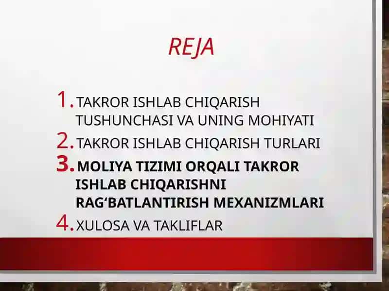 Takror ishlab chiqarish va moliya 2