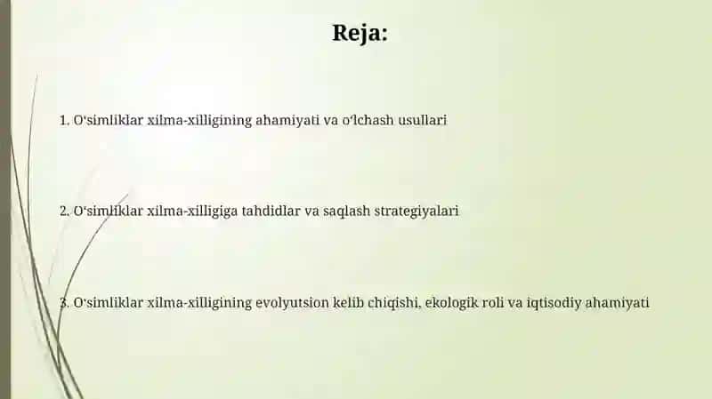 O'simliklar xilma-xilligining mohiyati va ahamiyati 2