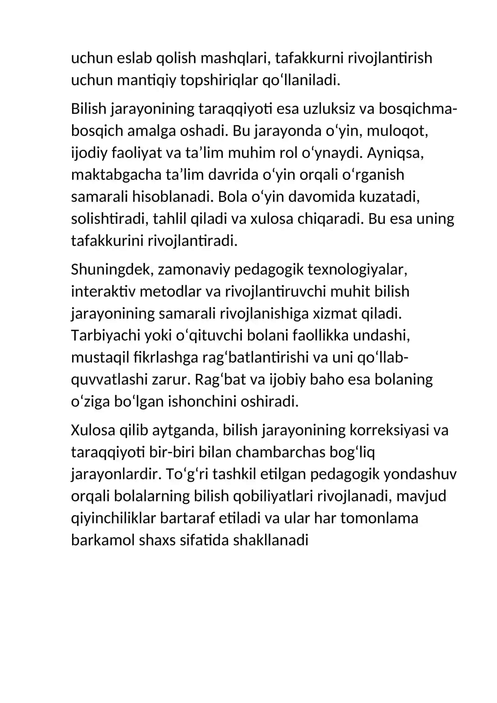 MAVZU BILISH JARAYONI KORREKSIYASI VA TARAQIYOTI 2