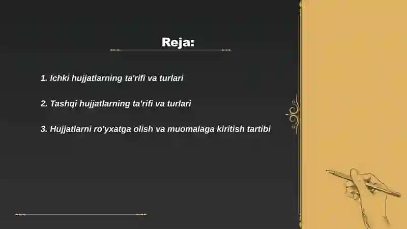 Ichki va tashqi hujjatlar 2