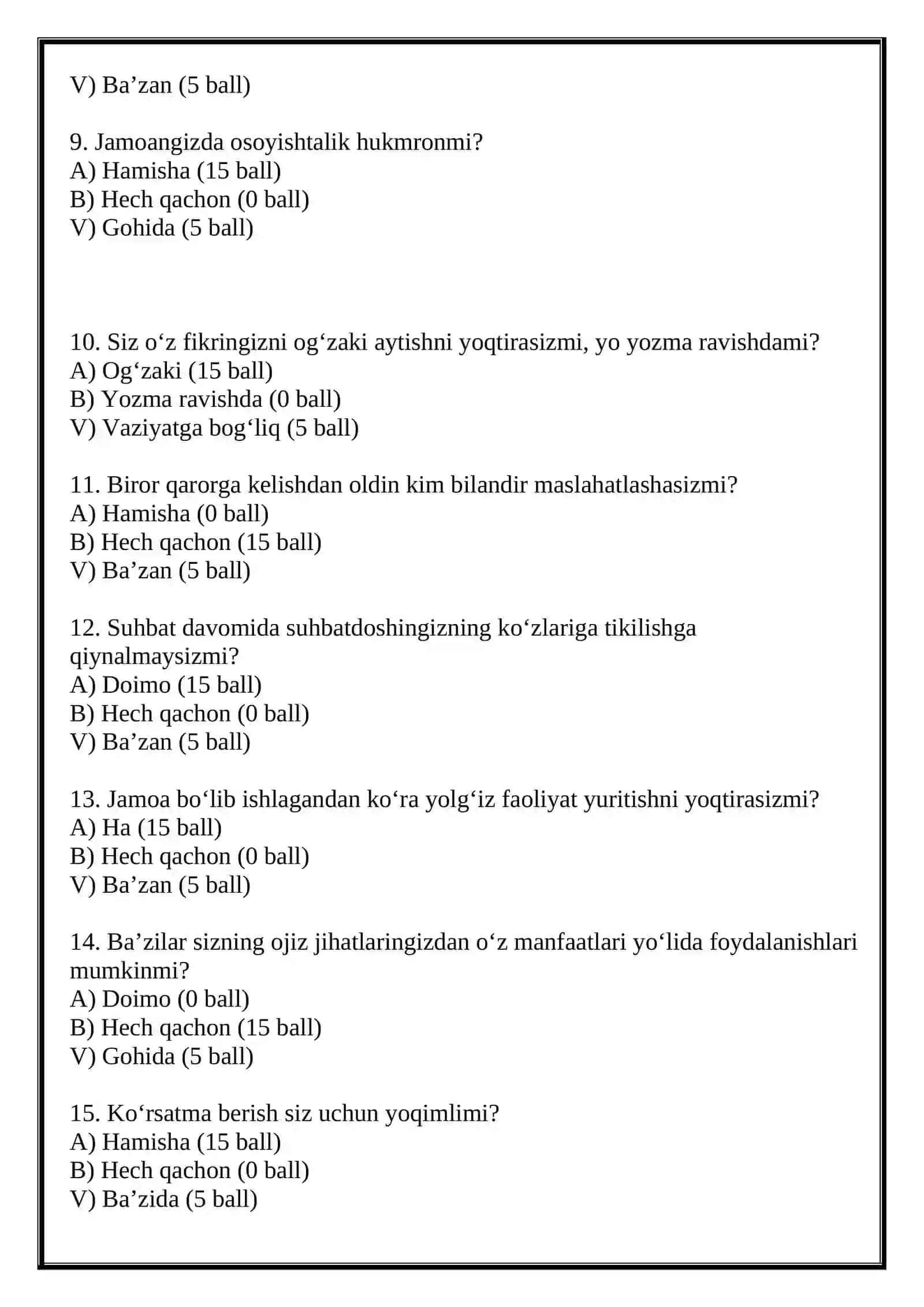 BOSHQARUVCHILIKKA QOBILIYATINGIZ BORMI? 2