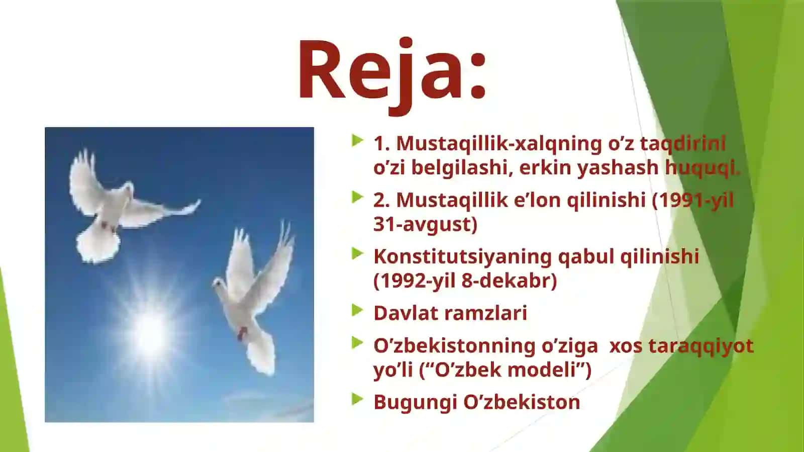 Mustaqil O`zbekiston Respublikasi tashkilot topishi 2