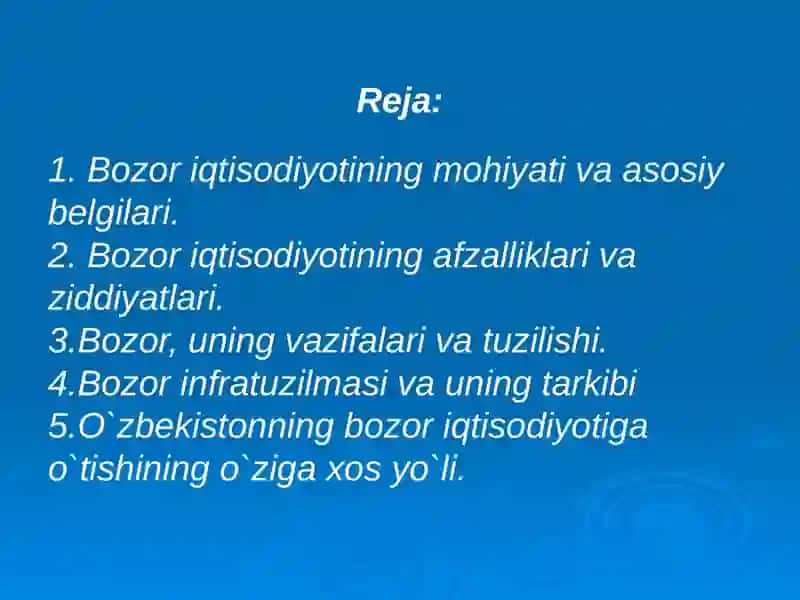 Bozor iqtisodiyotining mohiyati va belgilari 2