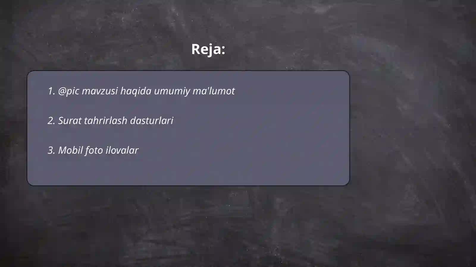 @pic mavzusi haqida umumiy ma'lumot 2