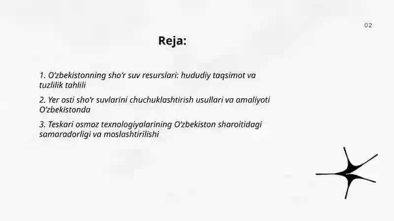 Oʻzbekiston sharoitida shoʻr suvlarni chuchuklashtirish 2
