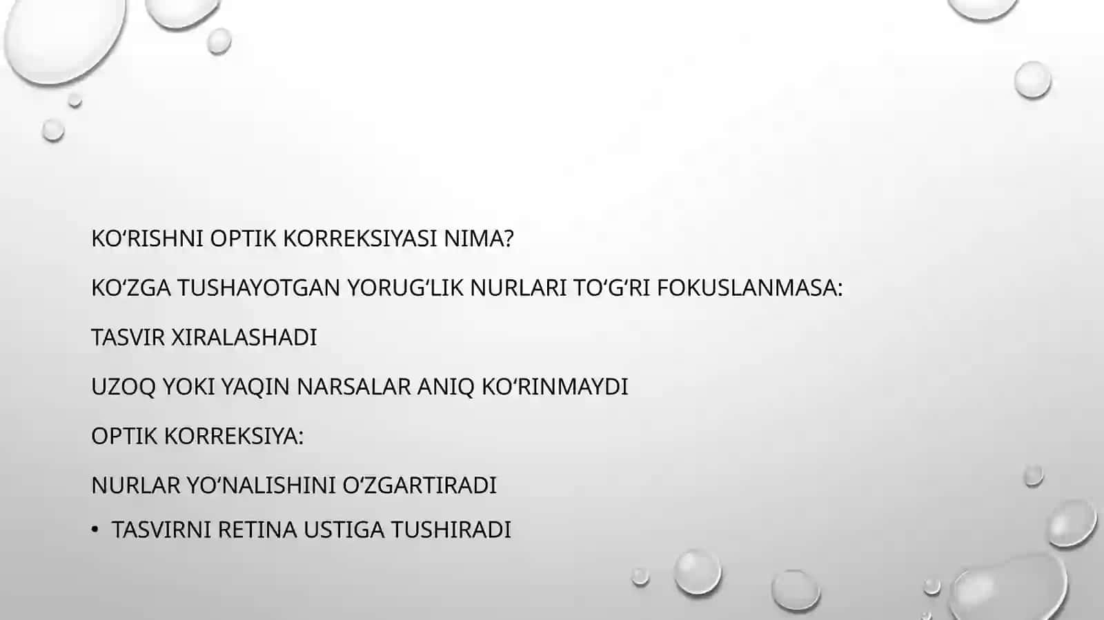 Ko’rishni optik korreksiyasi. Optik ko’zoynak turlari 2