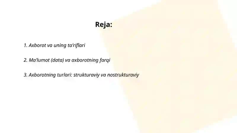 Axborot va uning turlari, Axborot texnonolgiyalari 2