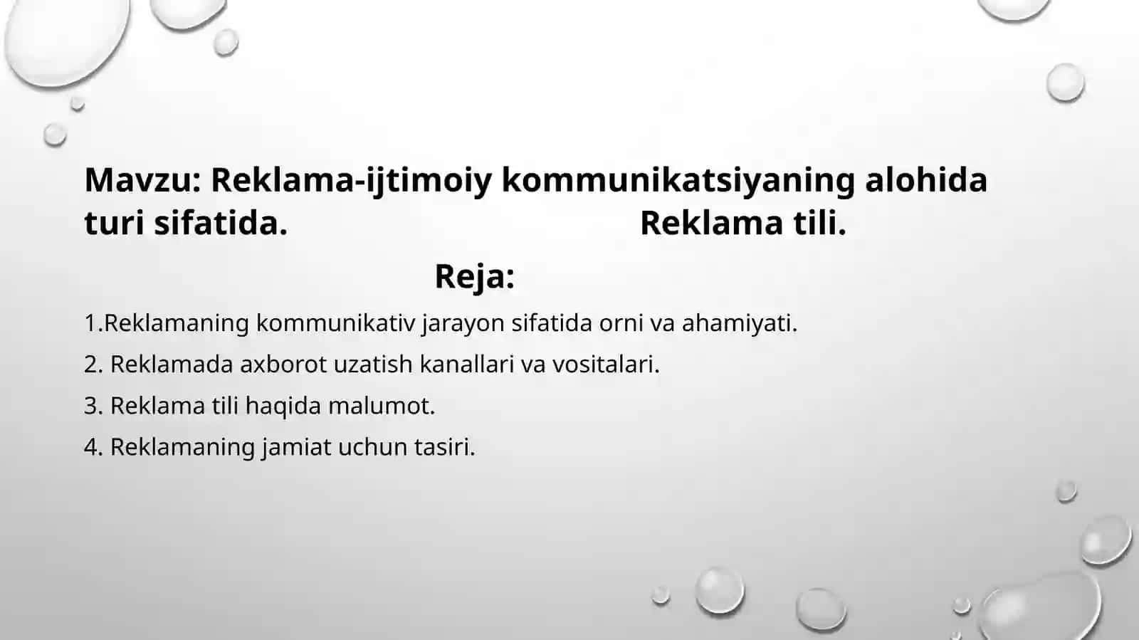Reklama-ijtimoiy kommunikatsiyaning alohida turi sifatida. Reklama tili 2