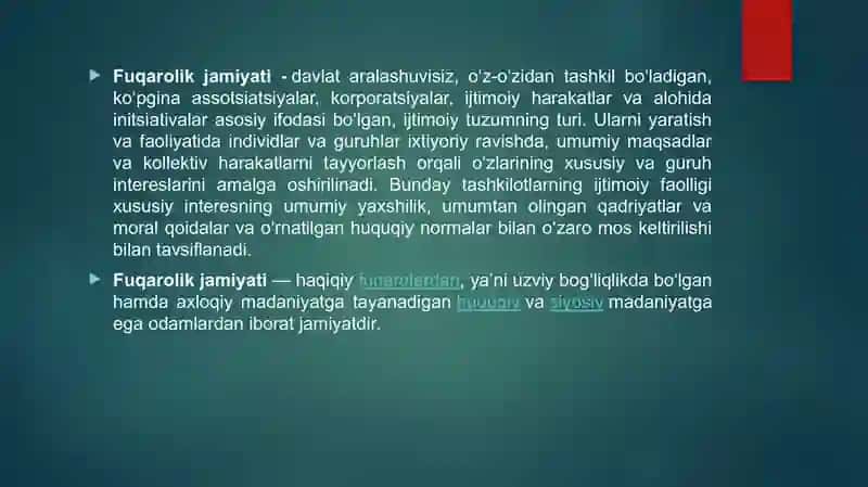 Fuqarolik jamiyatining mohiyati va xususiyatlari 2