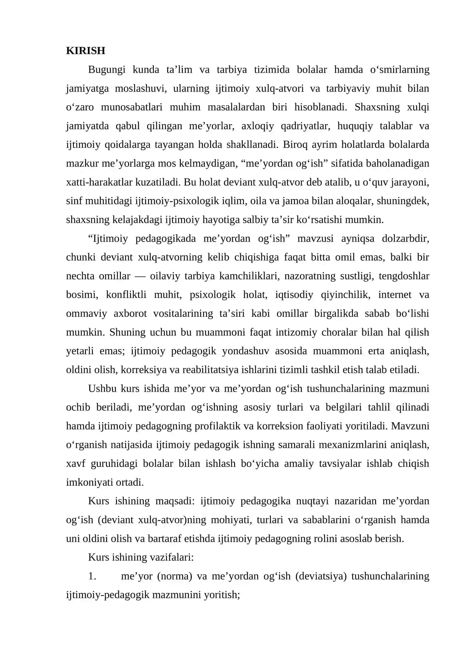 Ijtimoiy pedagogikada me'yordan og'ish 2