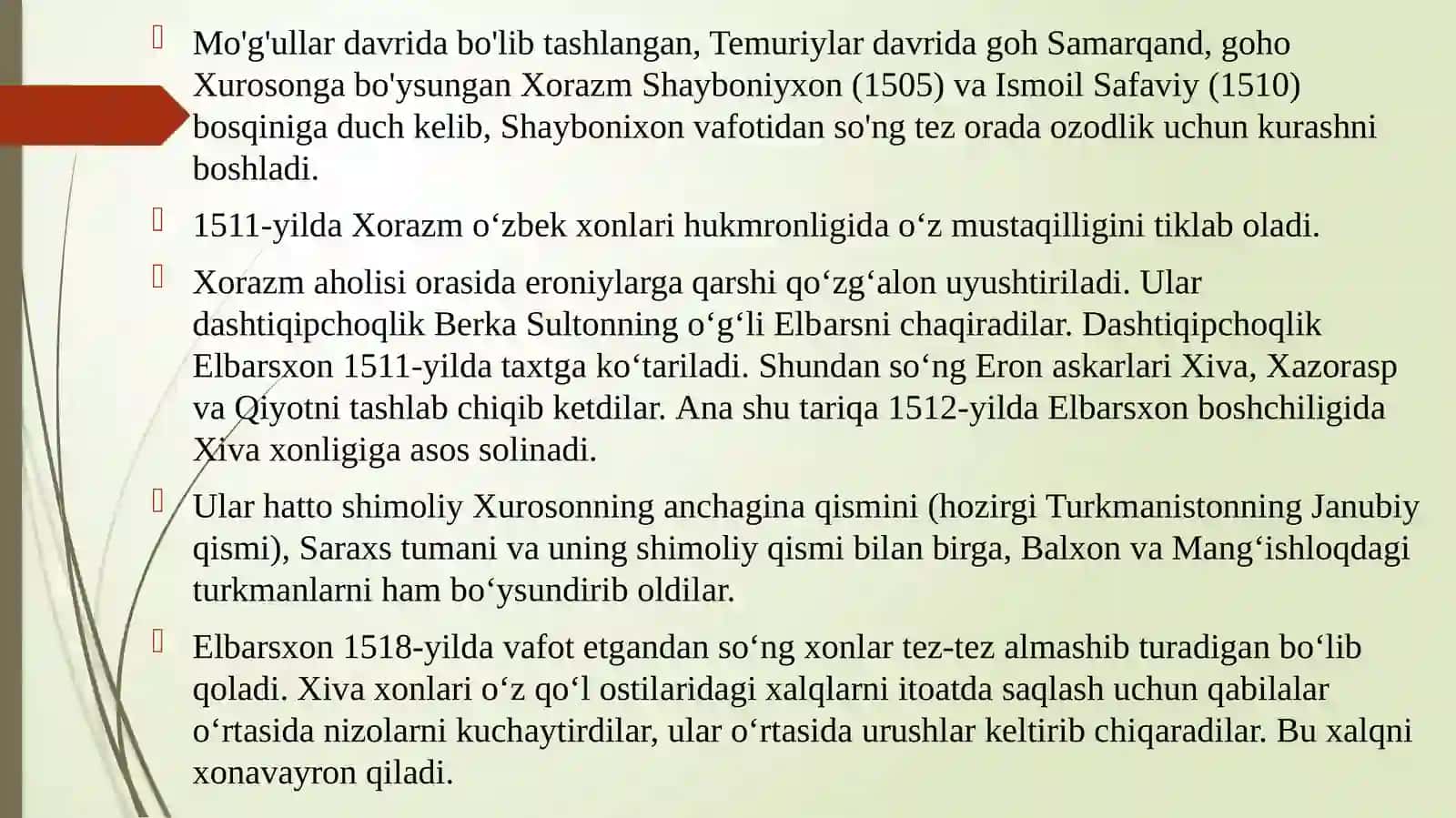 Xiva xonligi (XVI‒XIX asrning 70-yillargacha) 2