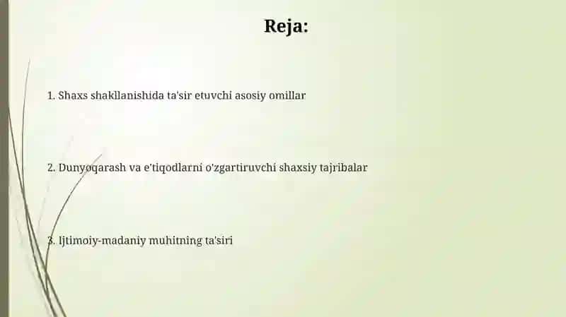 Shaxs dunyo qarashi va e‘tiqodini o‘zgartiruvchi omillar 2
