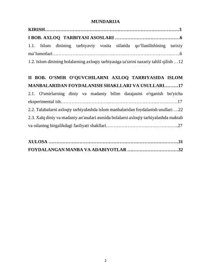 BOLANING BOʻSH VAQTINI TASHKIL ETISHDA ISLOM TALIMOTIDAN FOYDALANISH 2